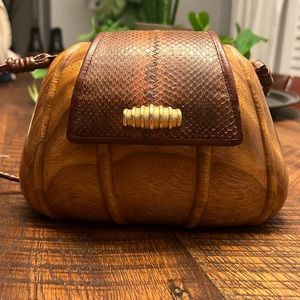 Timmy Woods Brown and Gold Crossbody Bag